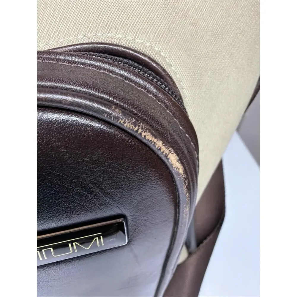 RARE Tumi Beige Brown Red LXT Duffle Underseat Cabin Bag Microfiber FXT 23152SW